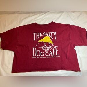The Salty Dog Cafe Graphic Tee - Maroon Cut off size XL